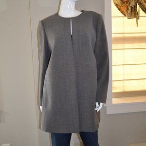 Tahari Topper Jacket Flyaway Opening in Gray Size 14